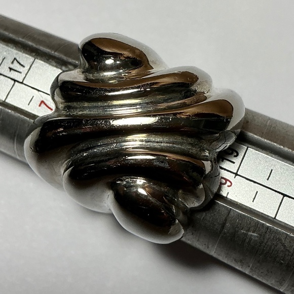 CHARLES KRPELL Sterling Silver Ribbed Ring. Size 8.5 - Picture 1 of 12